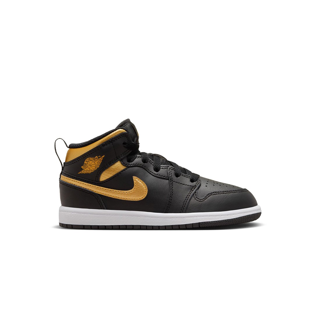 Jordan Little Kids 1 Mid (black / metallic gold-white)