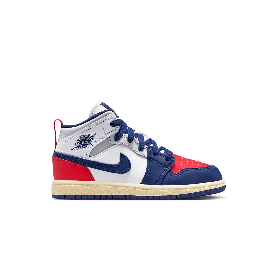 Jordan Little Kids 1 Mid (white / deep royal blue-university red)