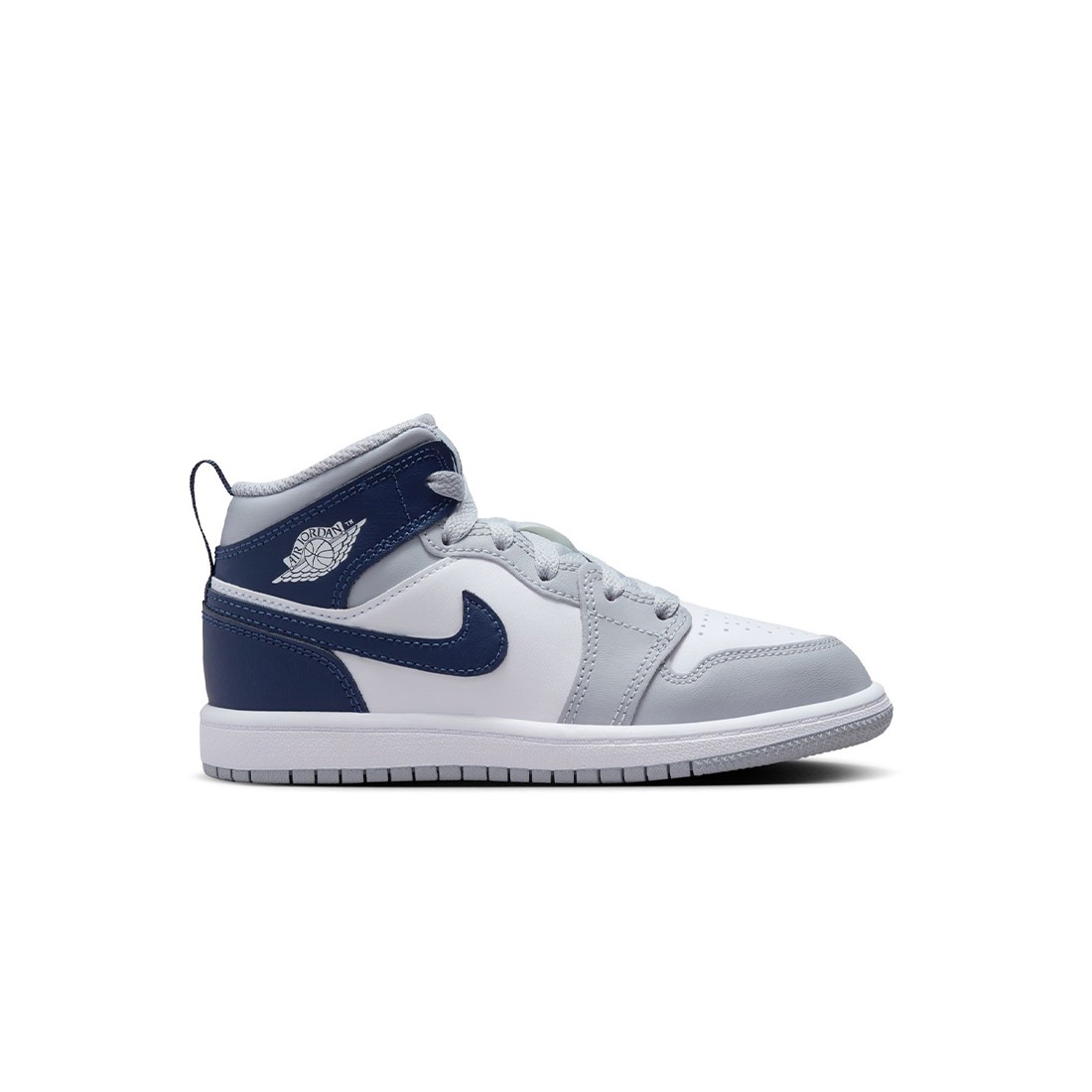 Jordan Little Kids 1 Mid (white / midnight navy-wolf grey)