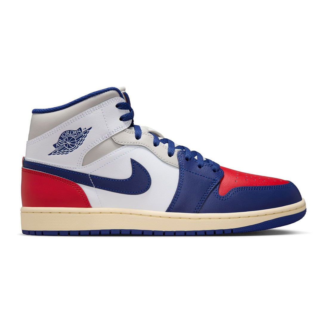 Air Jordan 1 Mid Men (white / deep royal blue-university red)