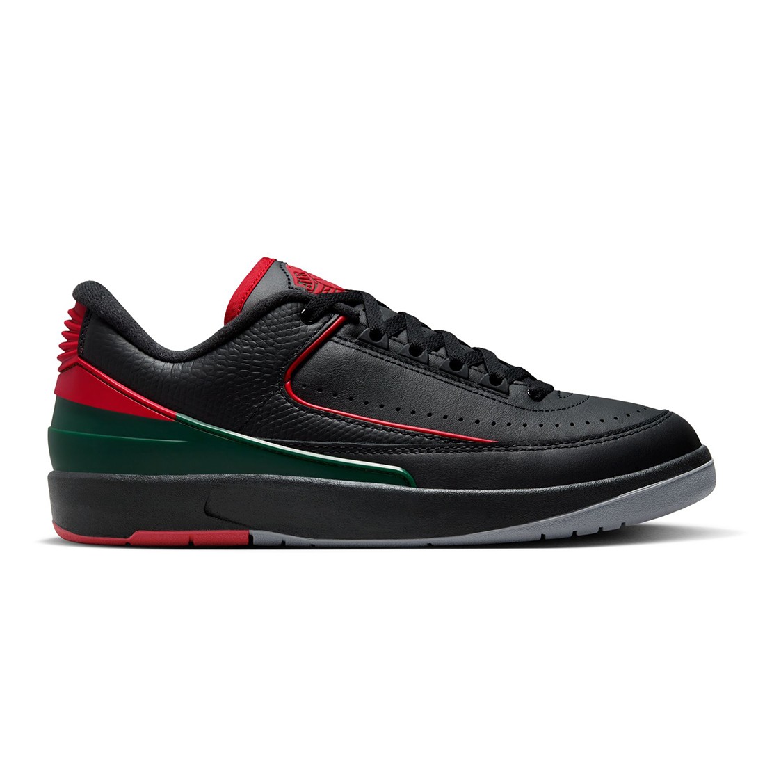 jordan men air jordan 2 retro low black fire red fir cement grey