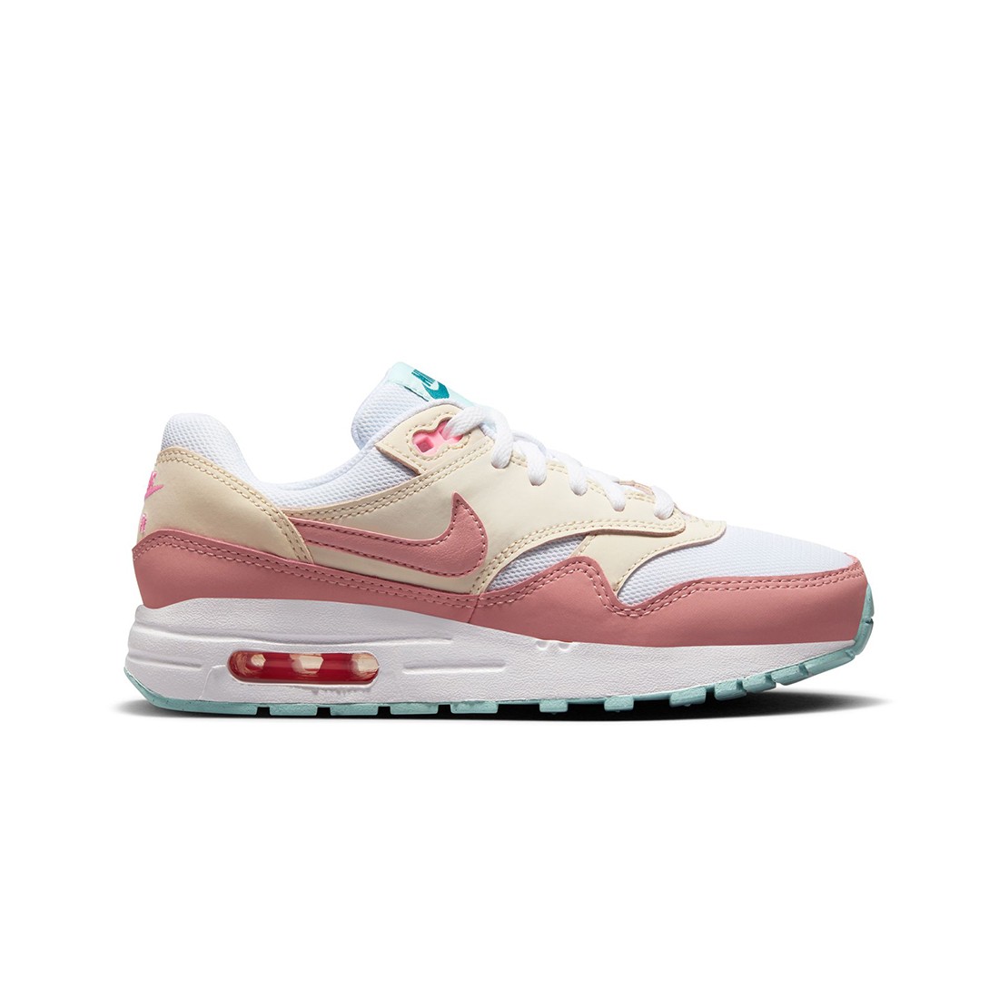 Nike Big Kids Air Max 1 (white / red stardust-guava ice-pink spell)