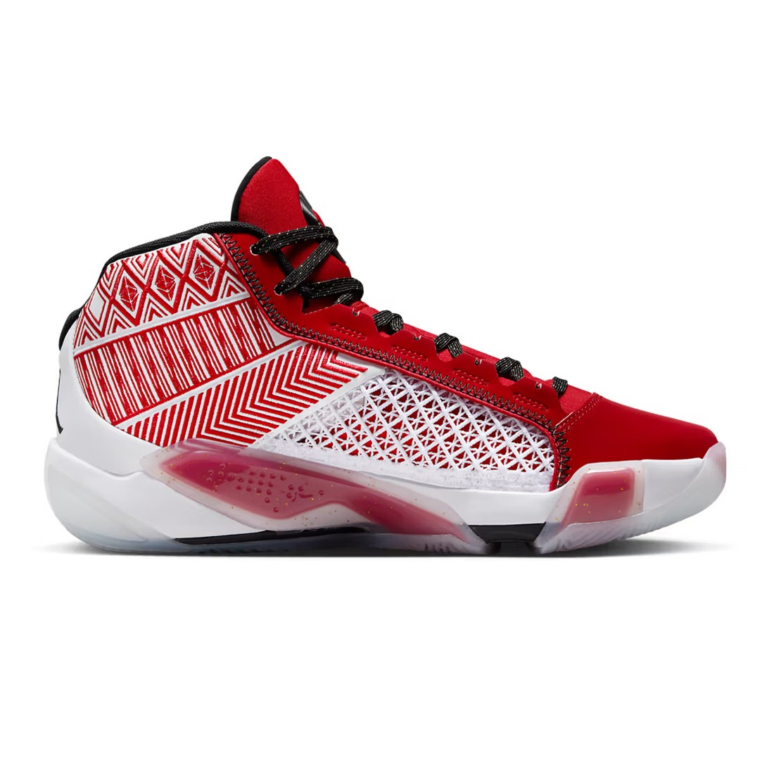 Mens red and white jordans best sale