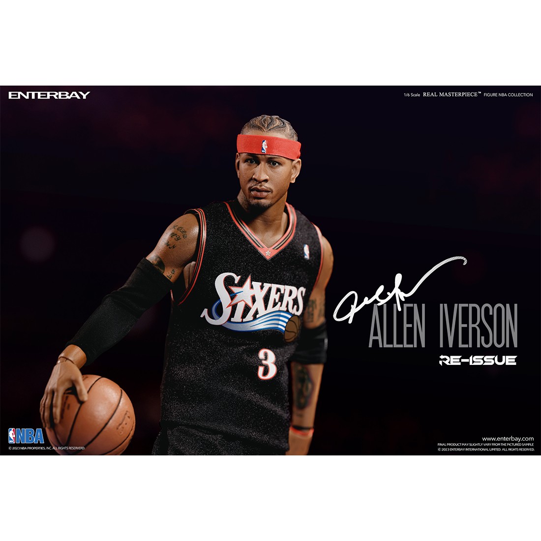 PREORDER - NBA x Enterbay Philadelphia 76ers Allen Iverson Real Masterpiece 1/6 Scale Figure (black)