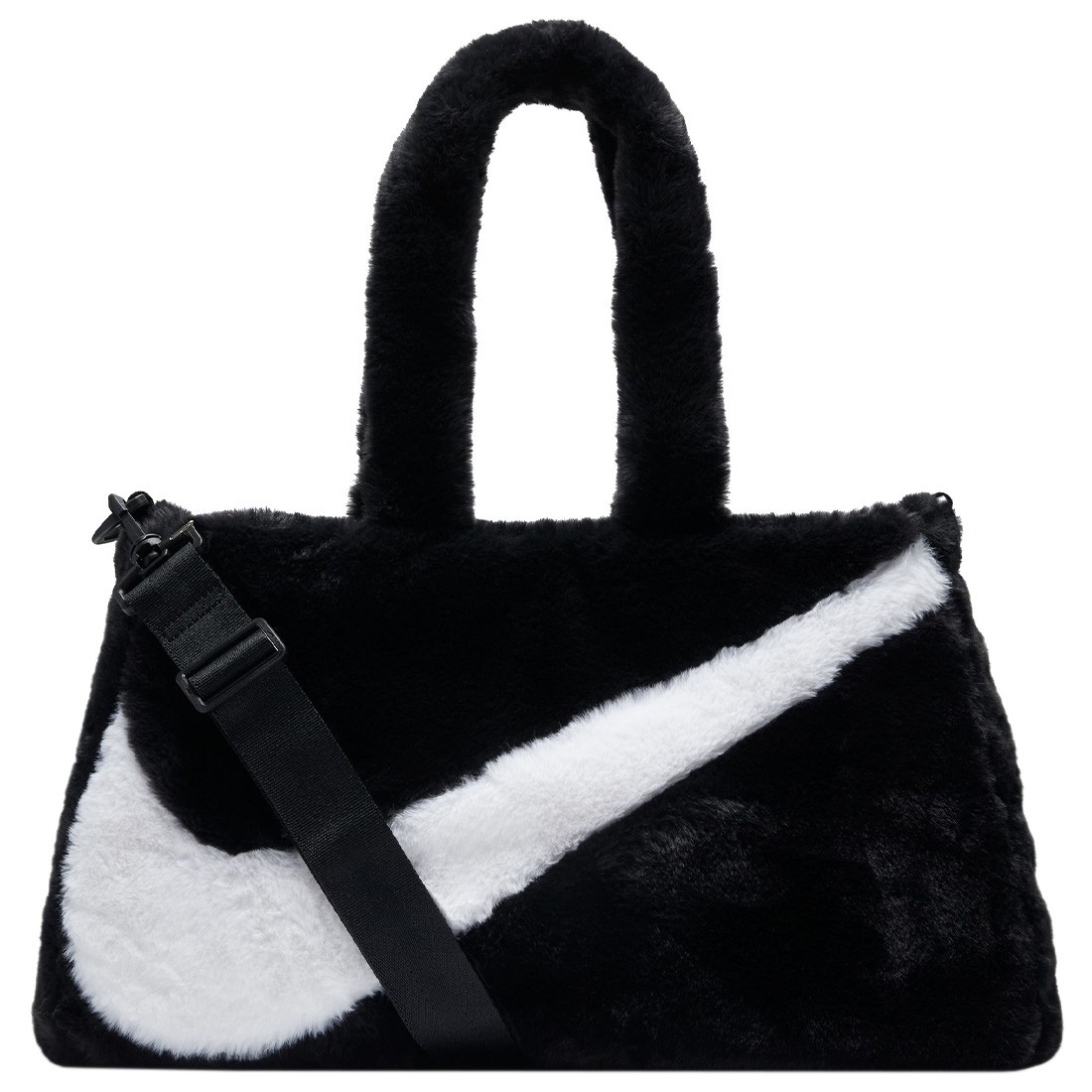 Nike Women Sportswear Faux Fur Tote (10L) (black / black / white)