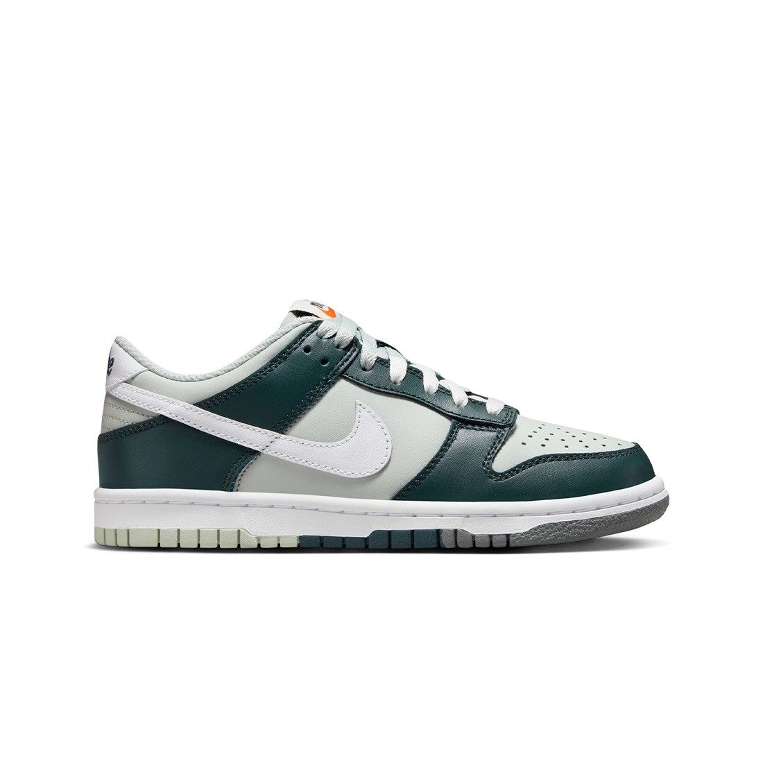 Nike Big Kids Dunk Low (deep jungle / white-light silver)