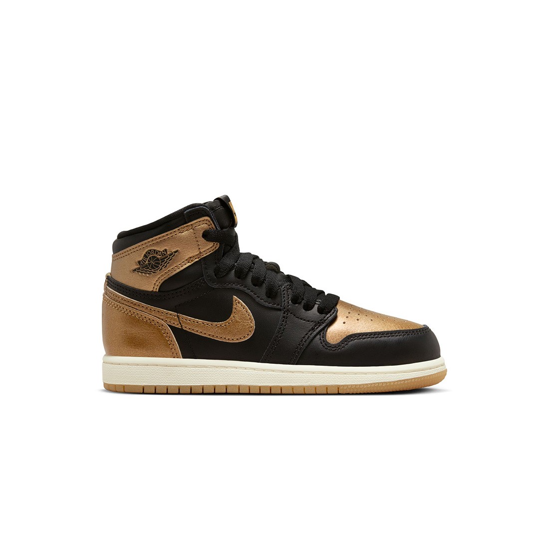 Jordan Little Kids 1 Retro High OG (black / metallic gold-sail)