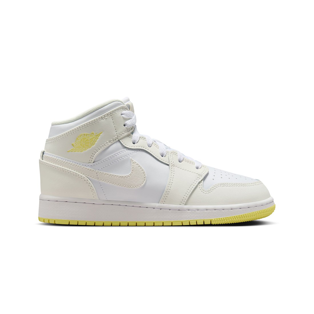 Air Jordan 1 Mid Big Kids (sail / lt laser orange-white)