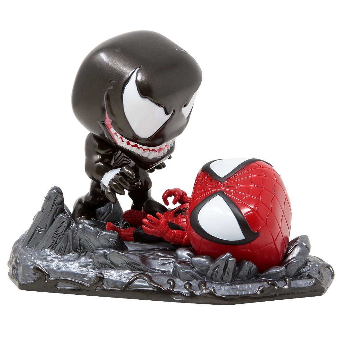 Funko POP Comic Moment Marvel Spider-Man Vs Venom Metallic - PX Previews Exclusive (black)