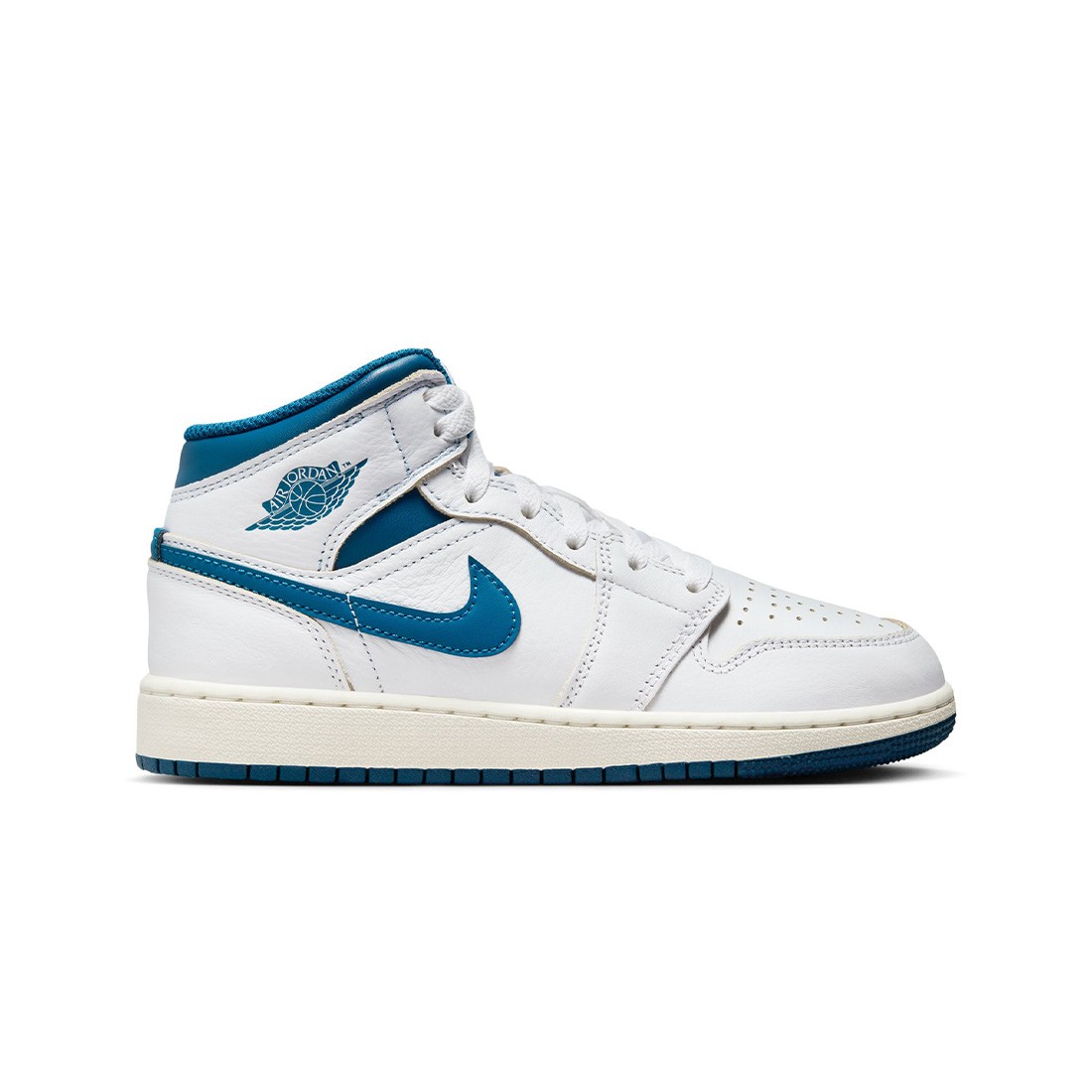 AIR JORDAN 1 MID SE Big Kids (GS) (white / industrial blue-sail)