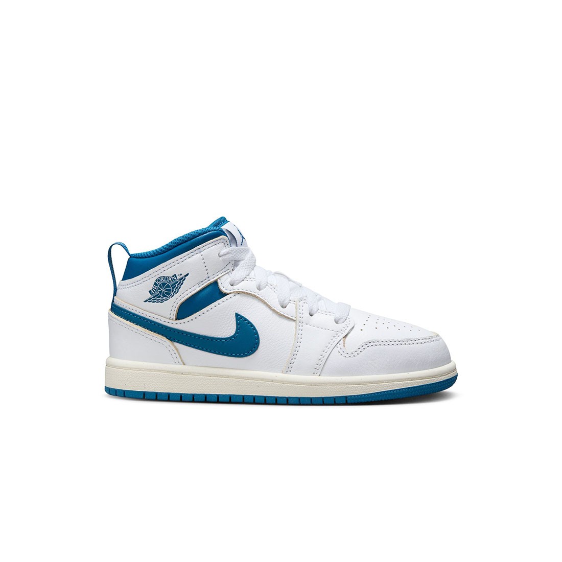 jordan high Little Kids 1 Mid SE (white / industrial blue-sail)