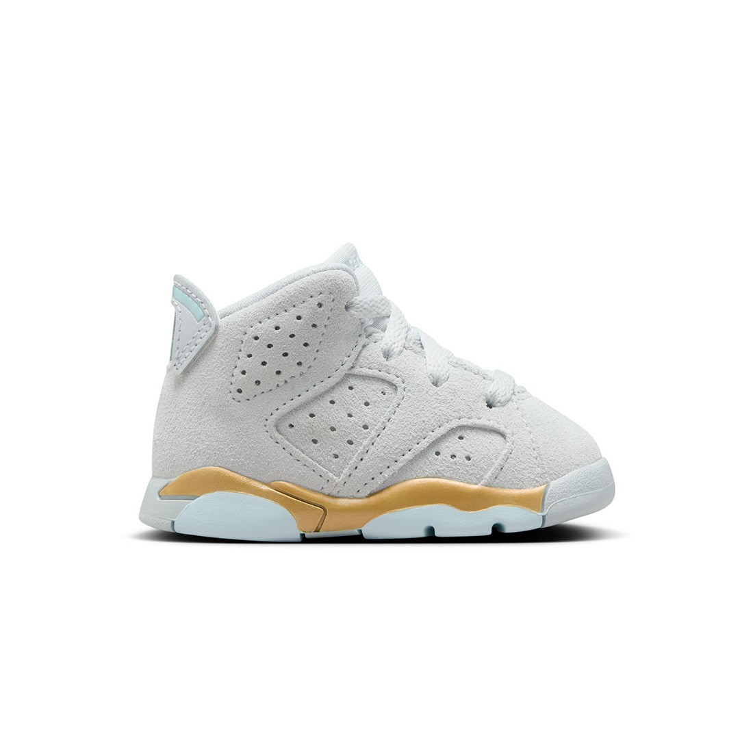 Jordan Toddlers 6 RETRO (TD) (pure platinum / glacier blue-metallic gold)