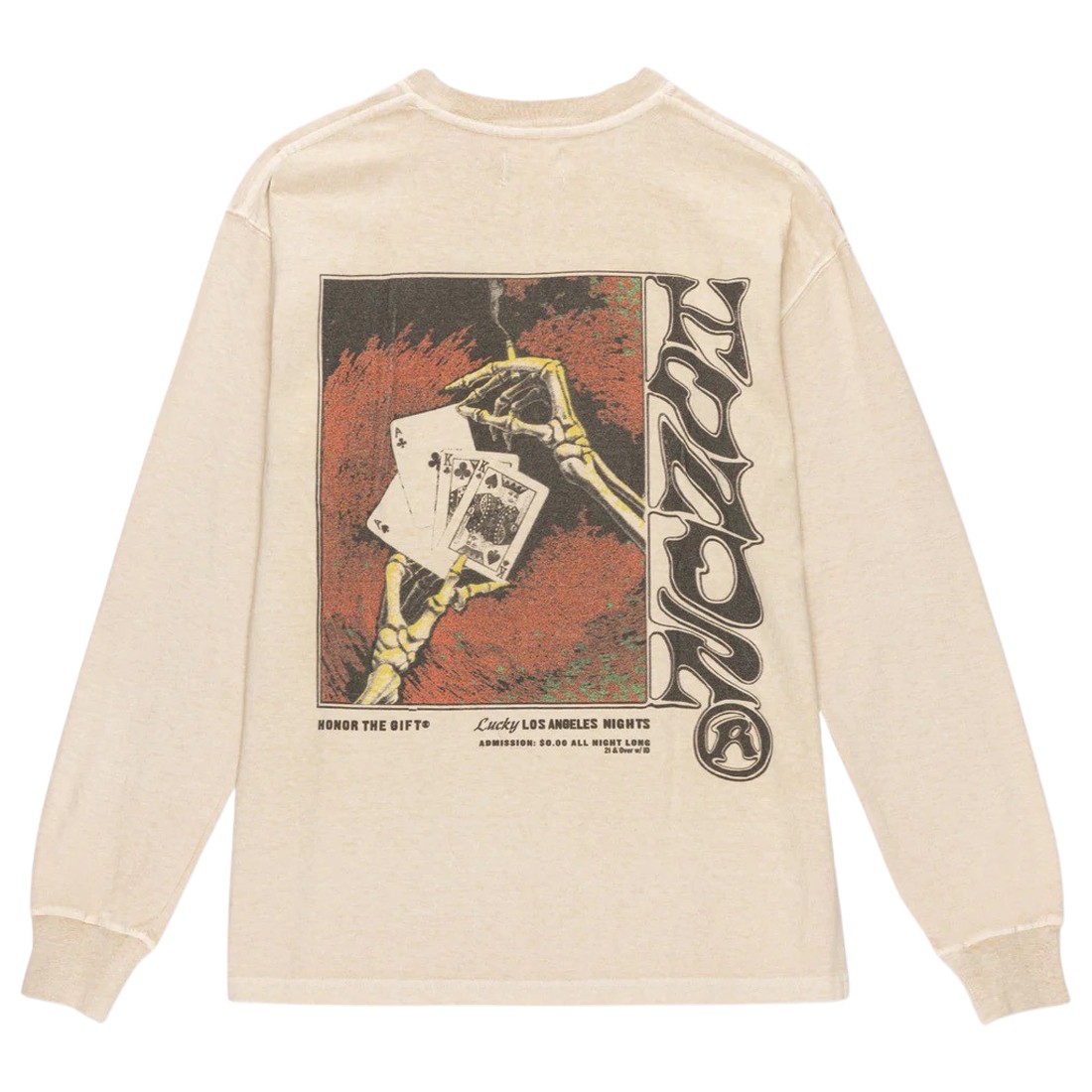 Honor The Gift Men Lucky Hand Long Sleeve Tee (white / cream)