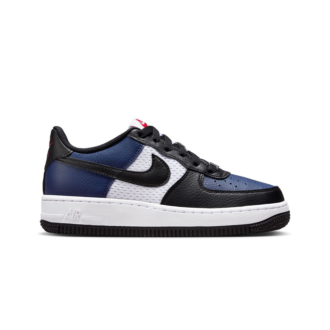 Nike Big Kids Air Force 1 Gs (midnight dunk / black-white-university red)