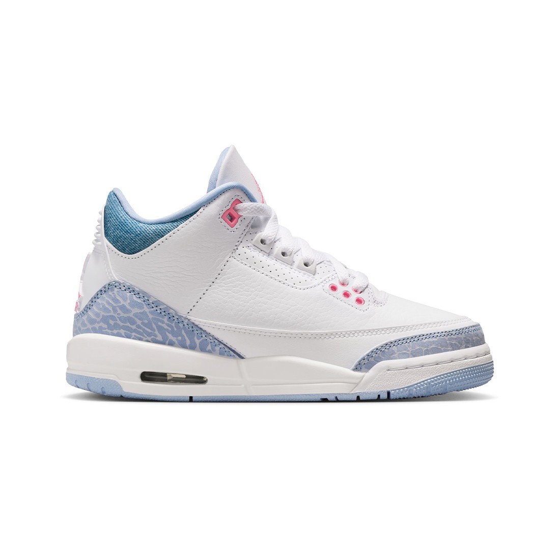 AIR JORDAN 3 RETRO Big Kids (GS) (white / pink glow-cobalt bliss)