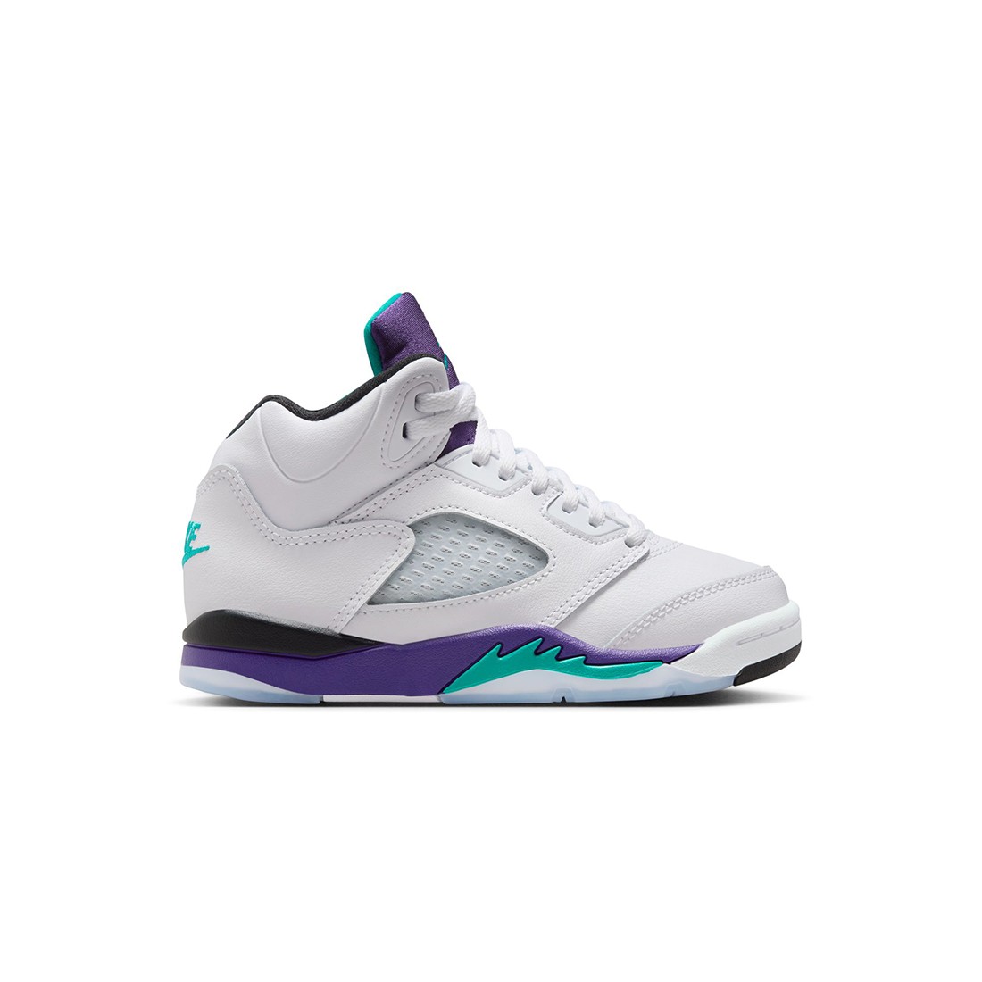 Jordan Little Kids 5 RETRO OG (PS) (white / new emerald-grape ice-black)