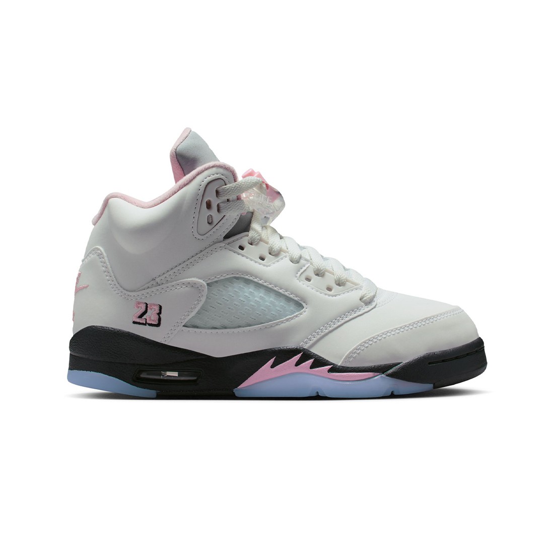 Air Jordan 5 Retro Big Kids (white / med soft pink-black)