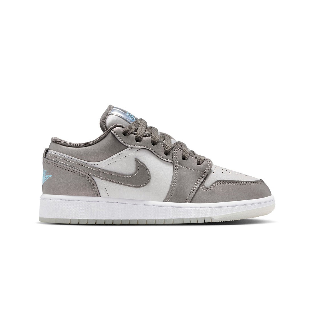 Air Jordan 1 Low SE Big Kids (flat pewter / blue chill-photon dust-white)