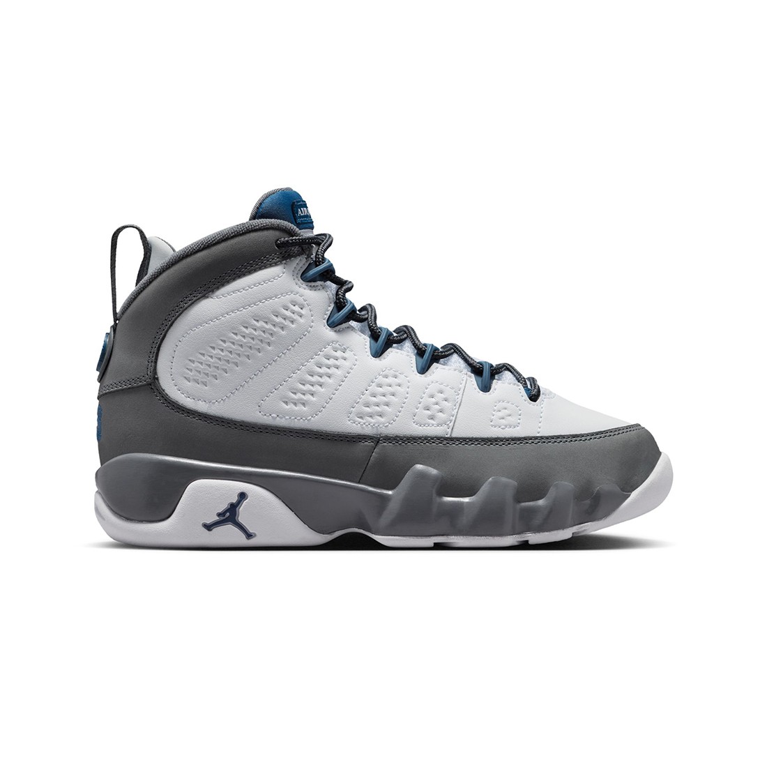 Air Jordan 9 Retro Big Kids (white / french blue-flint grey)