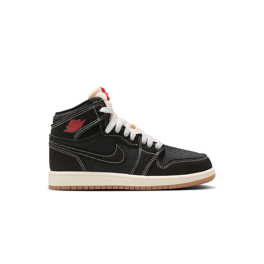 Jordan Little Kids 1 Retro High (black / sail-gum med brown)