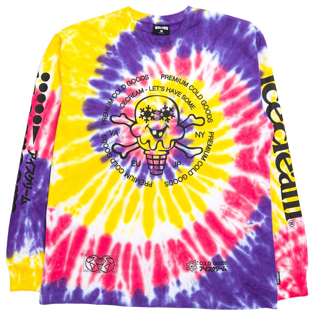 Ice Cream Men Cold Goods Long Sleeve Tee (multi / tie dye)