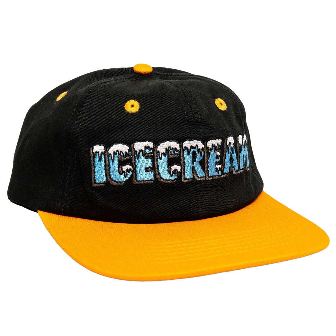 Ice Cream Icicle Panel hat Patch (black)