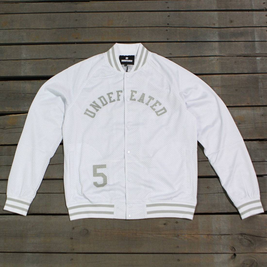 Undefeated Men Mesh Varsity Jacket White
