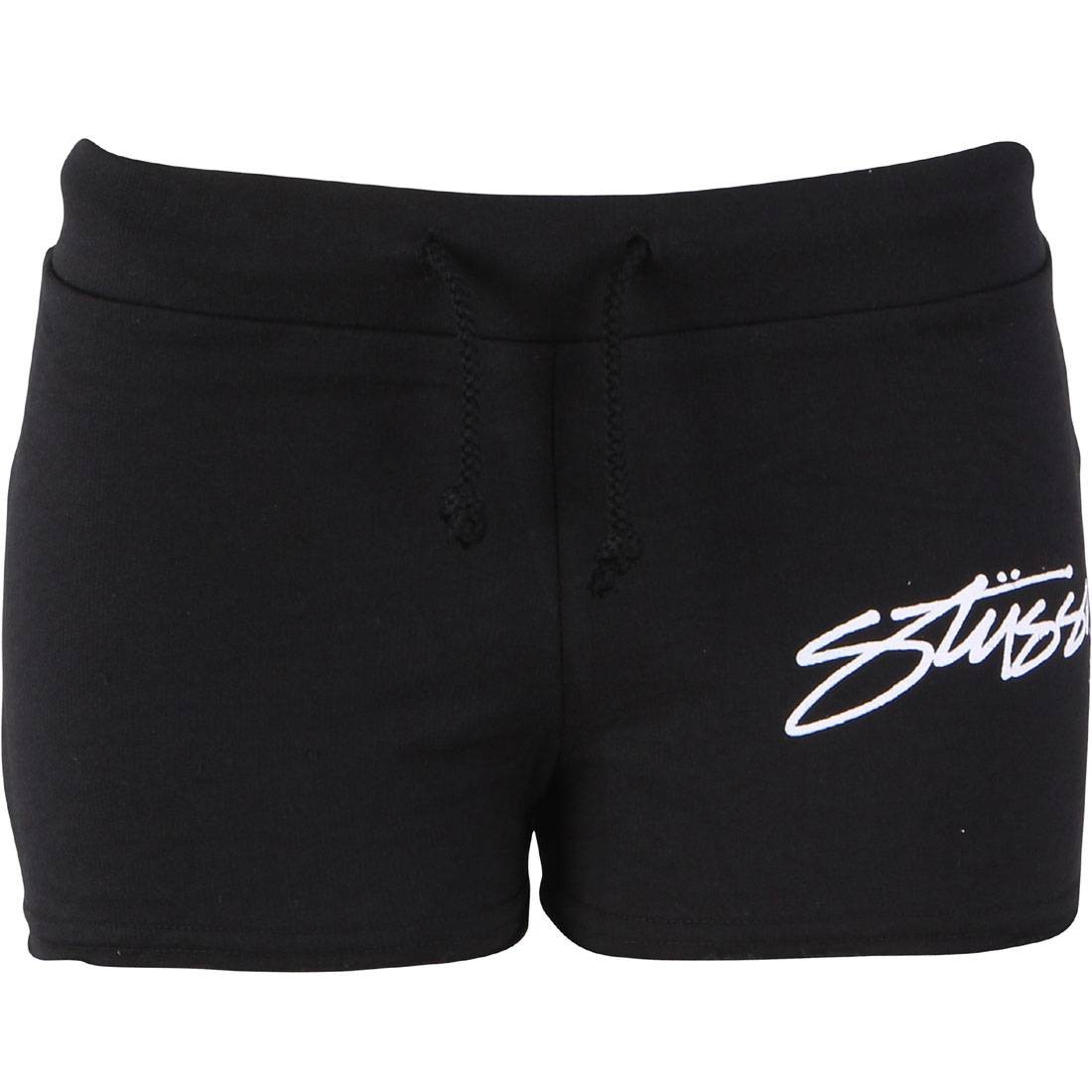 Stussy Women Smooth Stock Terry shorts logo-embroidered (black)
