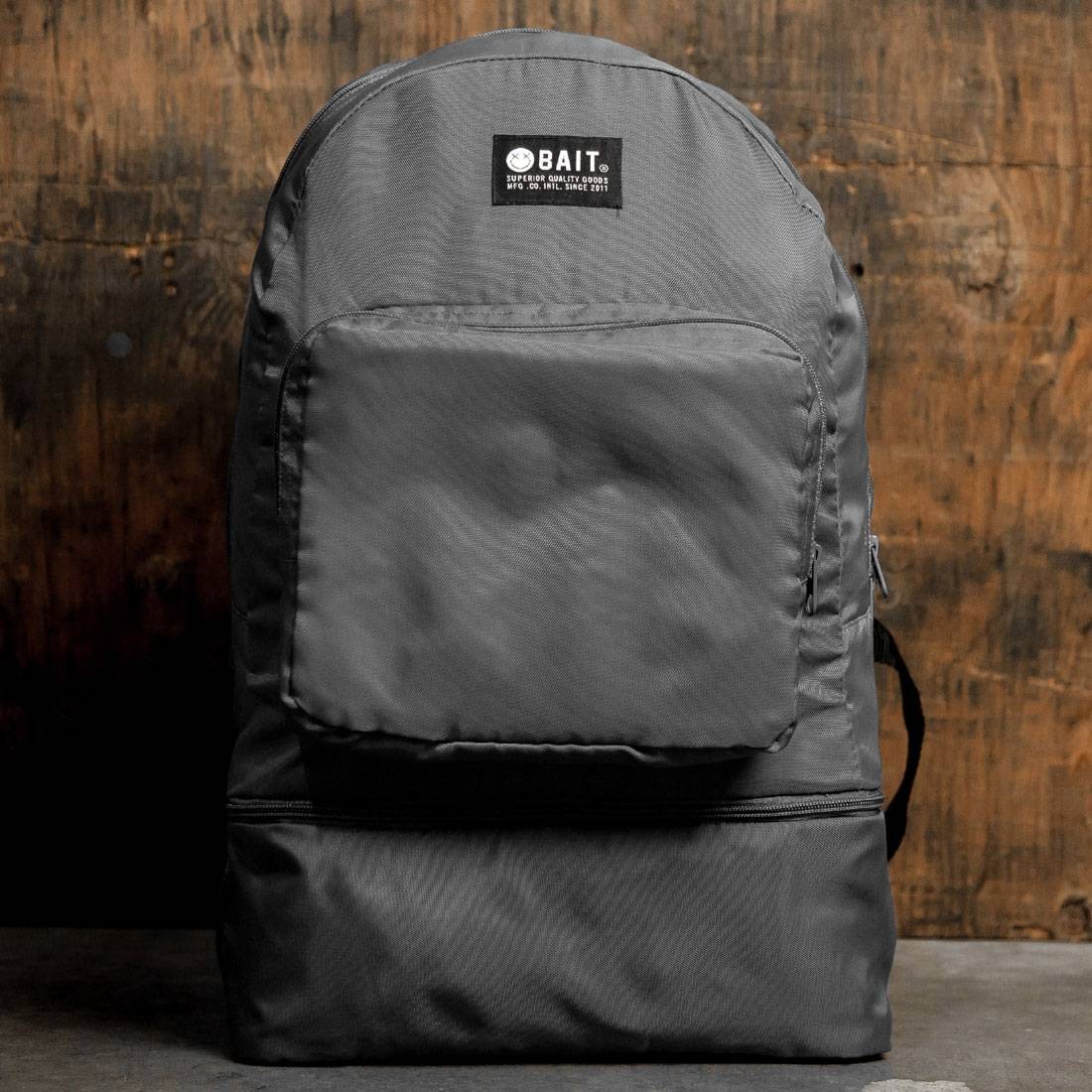 BAIT Lightweight Packable And Detachable Sneaker Nylon Backpack (gray / iron gray)