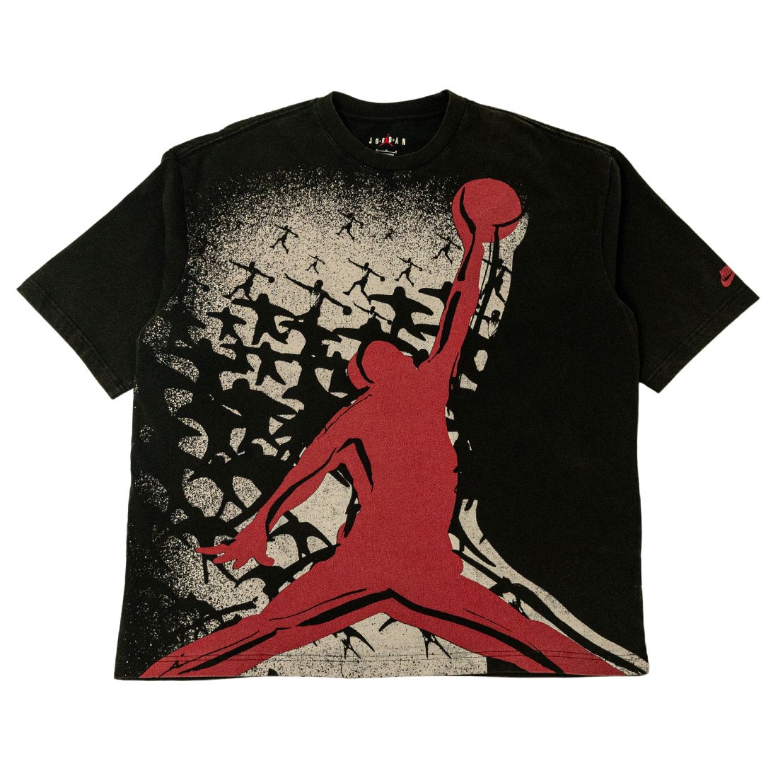 Jordan Men M J North Carolina Reissue Oversize Crew Neck Tee (black / gym red / gym red)