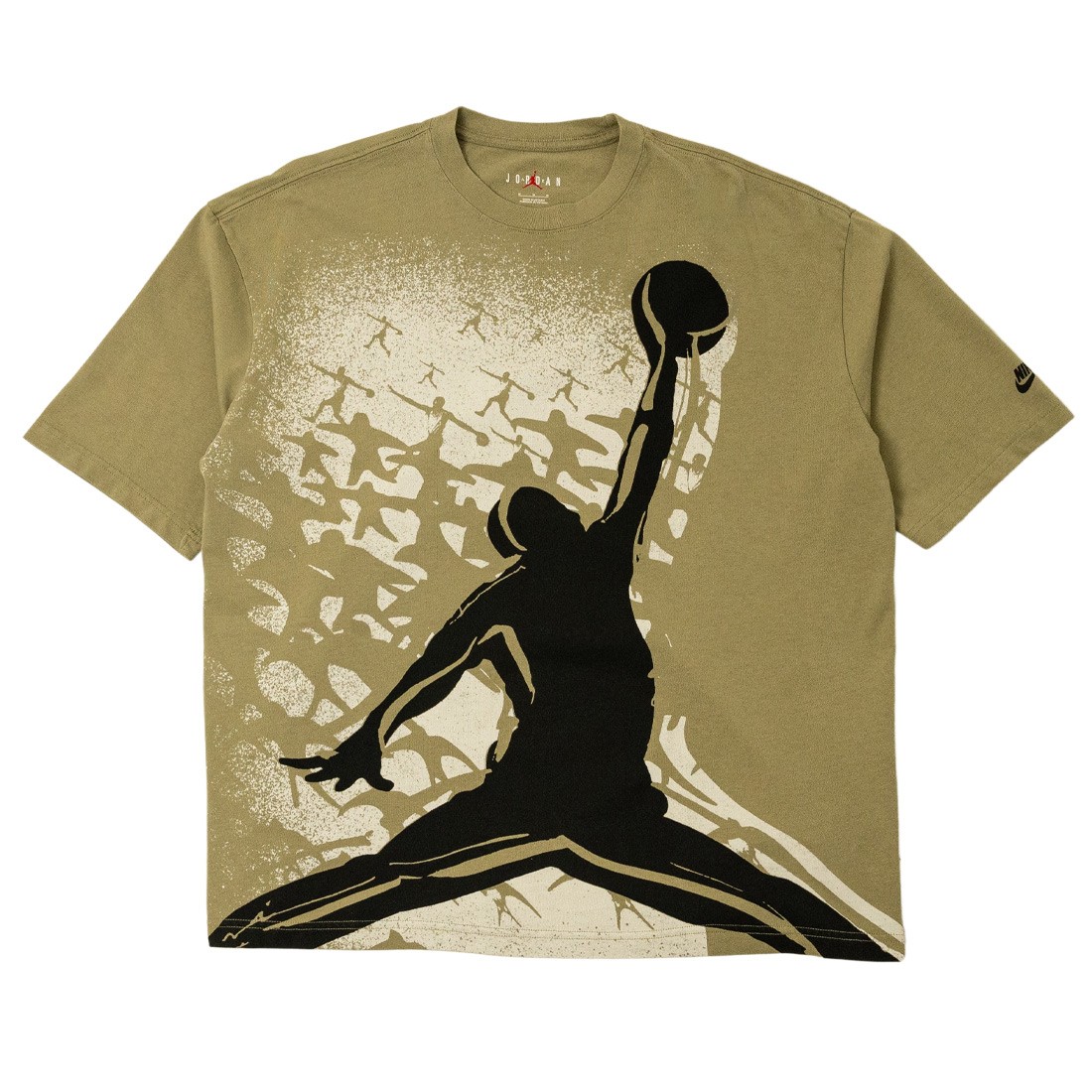 Jordan Men M J North Carolina Reissue Oversize Crew Neck Tee (medium khaki / black / black)