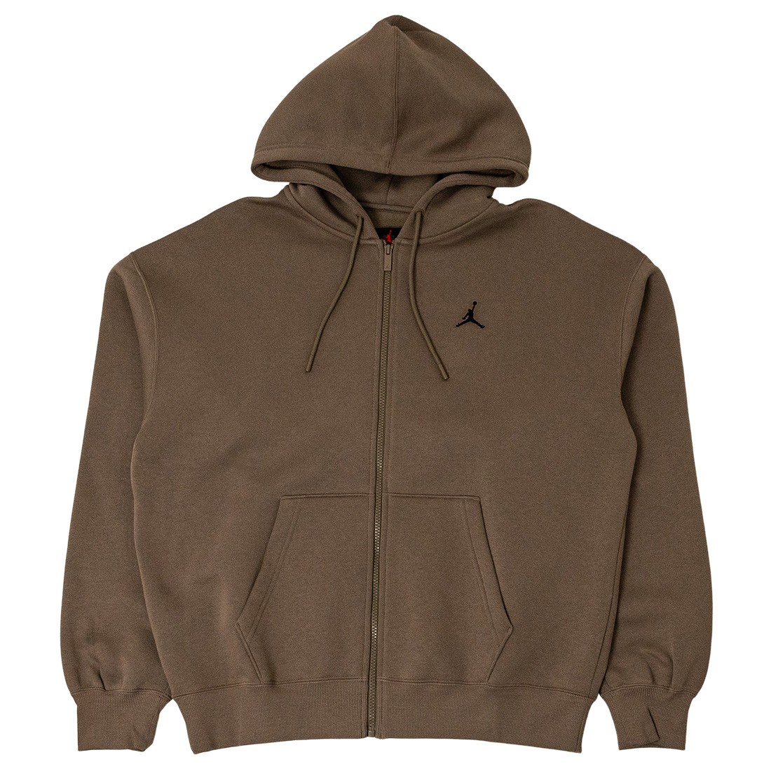 Jordan Men Brooklyn Fleece Oversized Full-Zip Hoodie (olive grey / black)