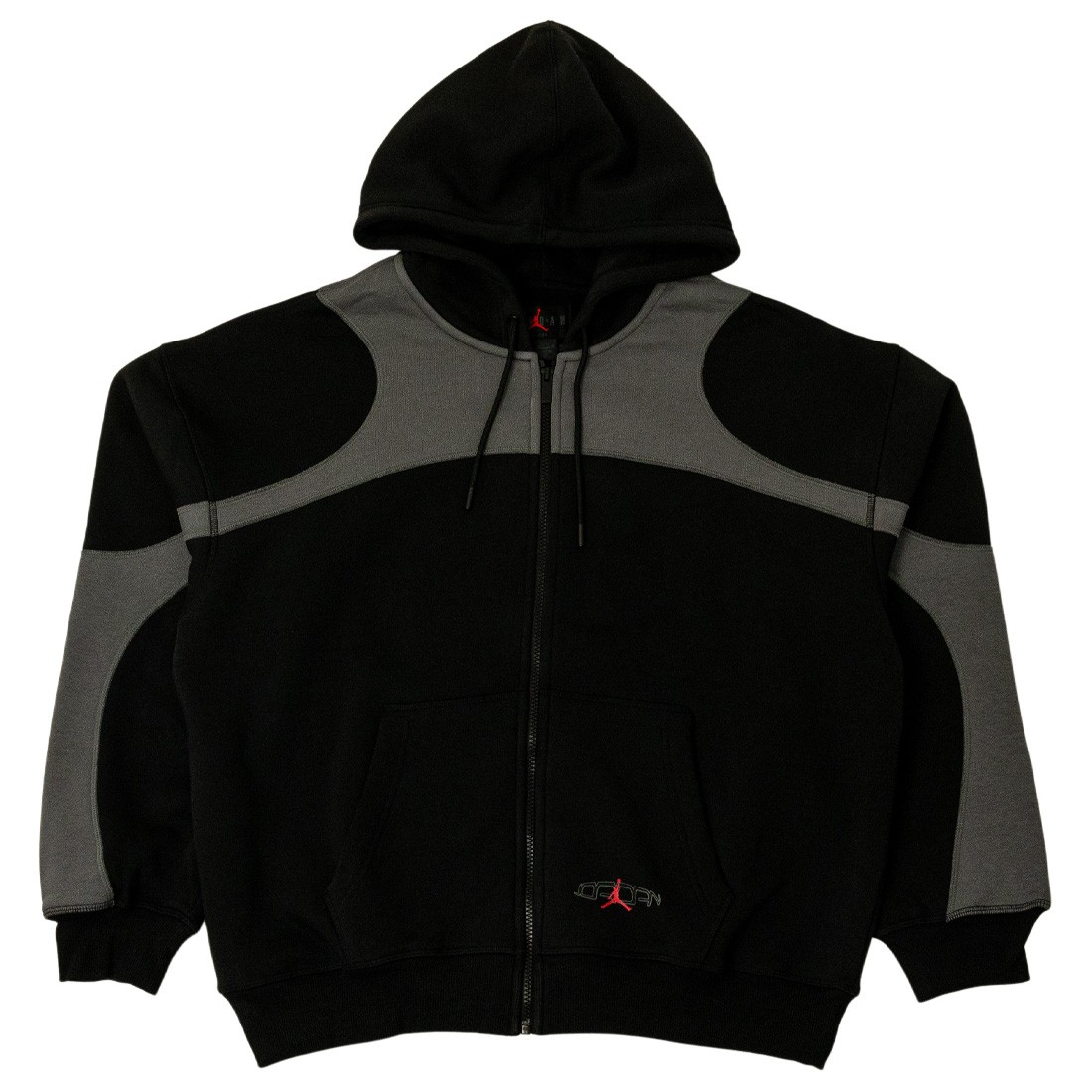Jordan Men Y2K Oversized Stretch Full-Zip Hoodie (black / iron grey / gym red)