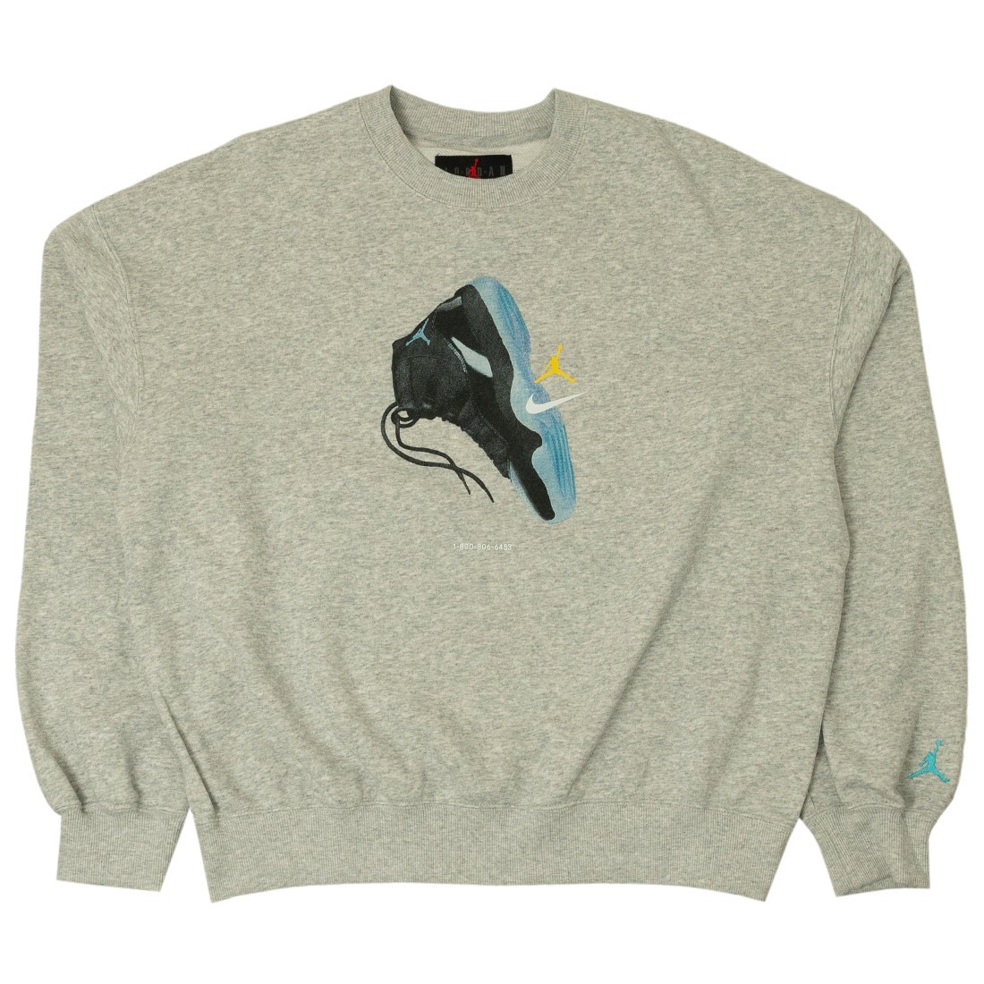 Jordan Men Brooklyn Fleece Crewneck Sweatshirt (grey heather / gamma blue)