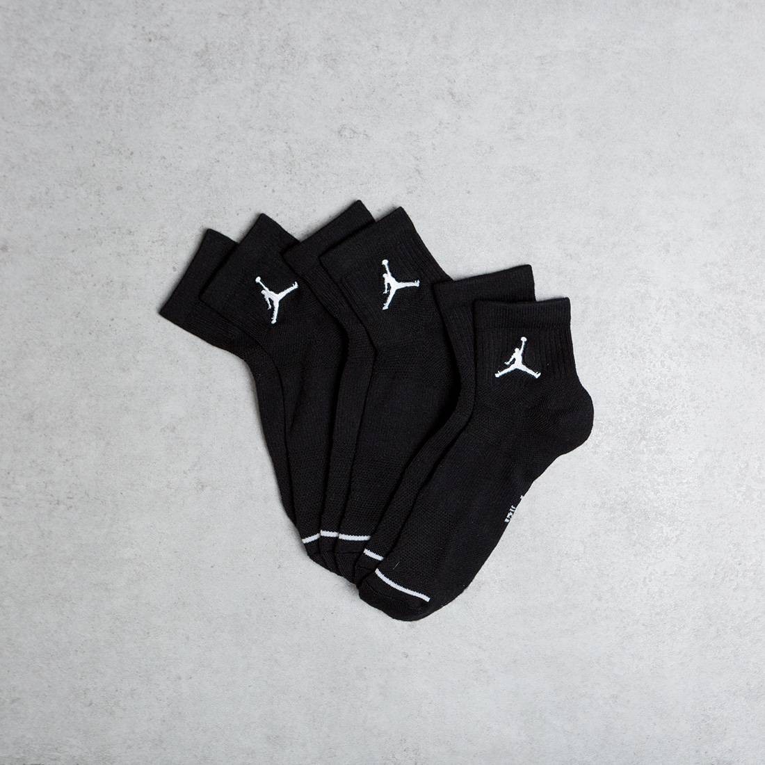 Jordan Men Unisex Jumpman High-Intensity Quarter Sock (3 Pair) (black / black / black)