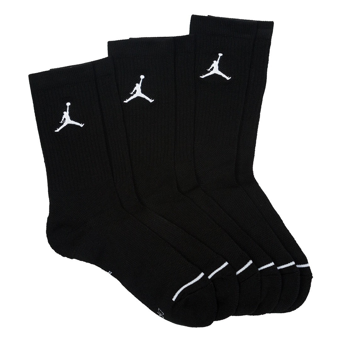 Jordan Men Unisex Jumpman Crew Socks - 3 Pack (black / black / black)