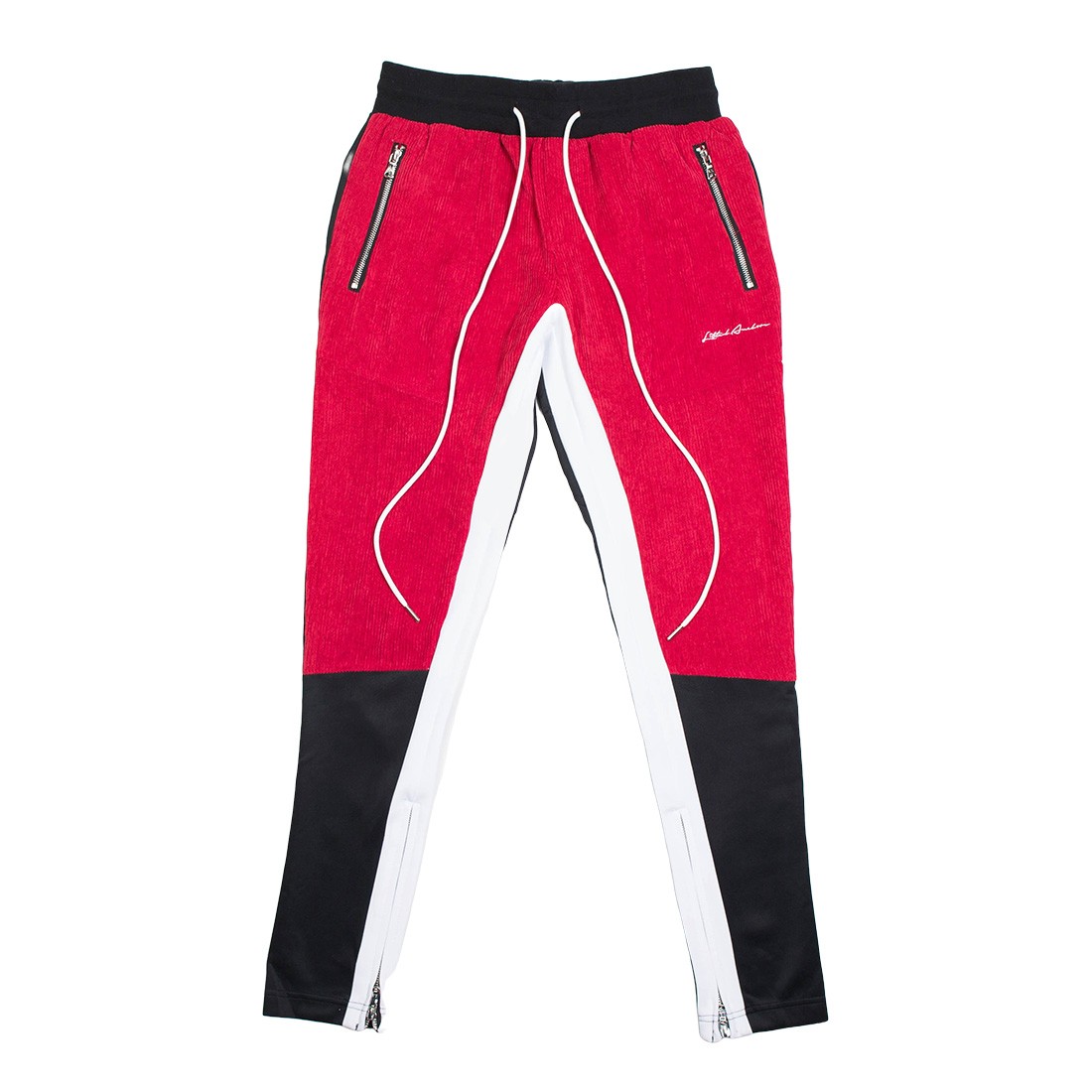 Lifted Anchors Men Link Corduroy Track Pants (red / black)