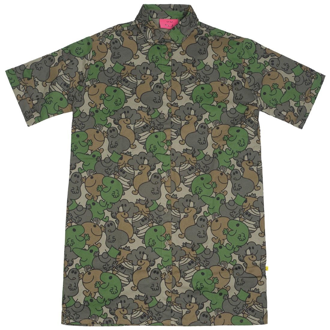 Lazy Oaf x Mr Men Women Camo Tee Dress (green / brown)