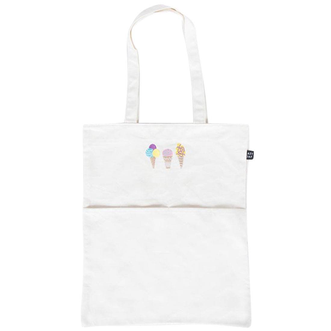 Lazy Oaf Ice Cream Tote Bag (white / natural)