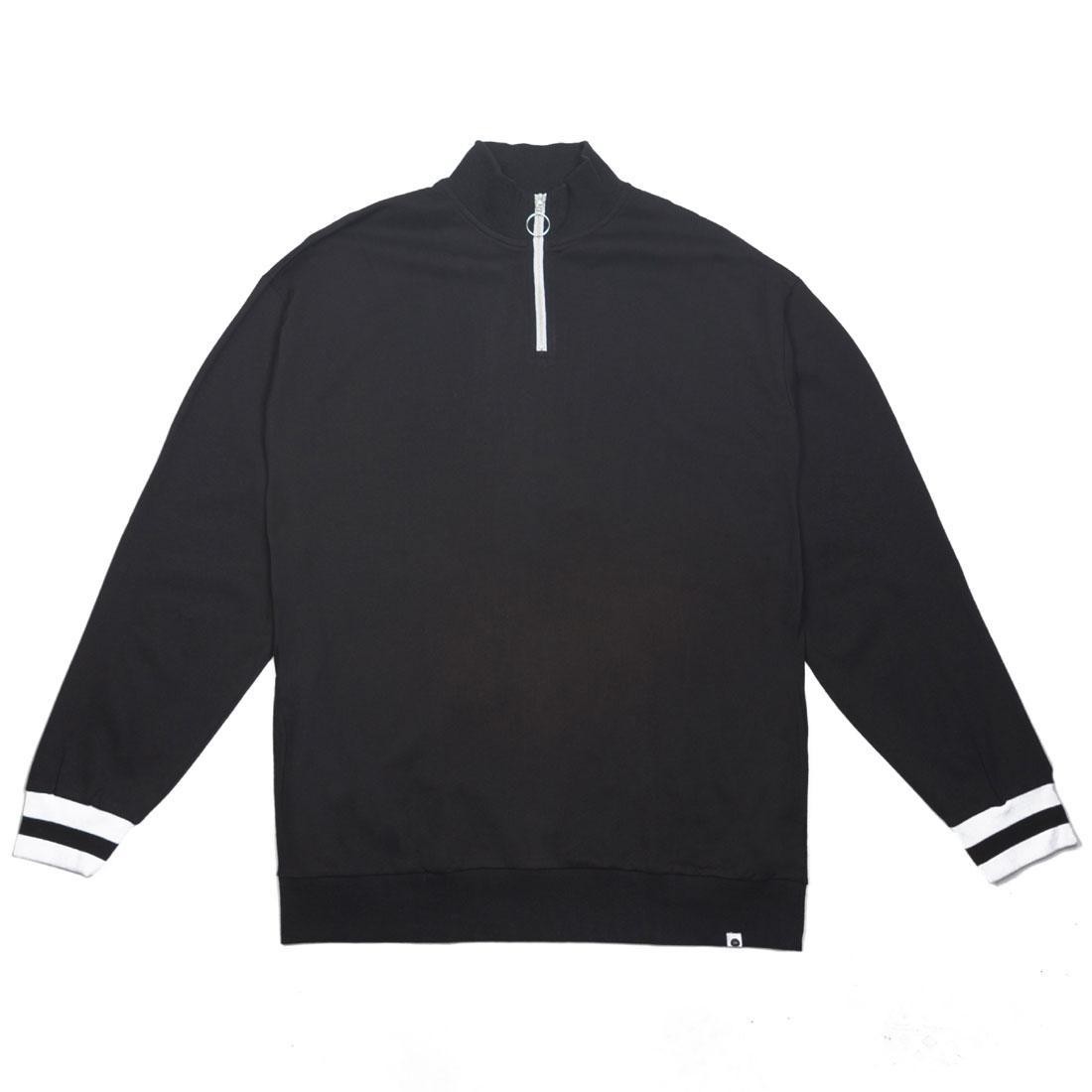 Lazy Oaf Men Lo Quarter Zip Jersey maglia Sweater (black)