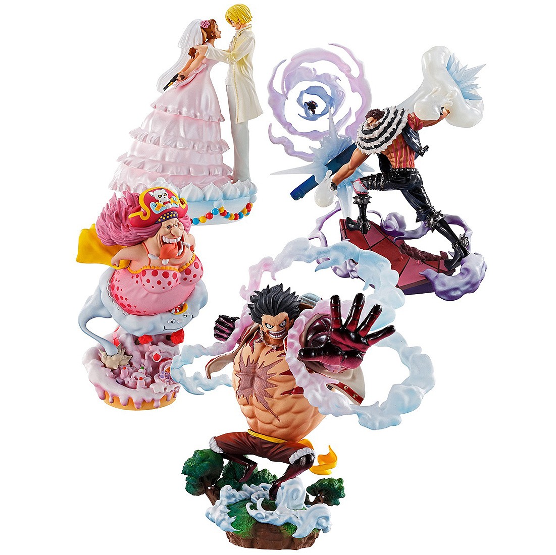 MegaHouse One Piece Logbox Re:Birth Whole Cake Island Ver. Limited Box Set of 4 Figures (multi)