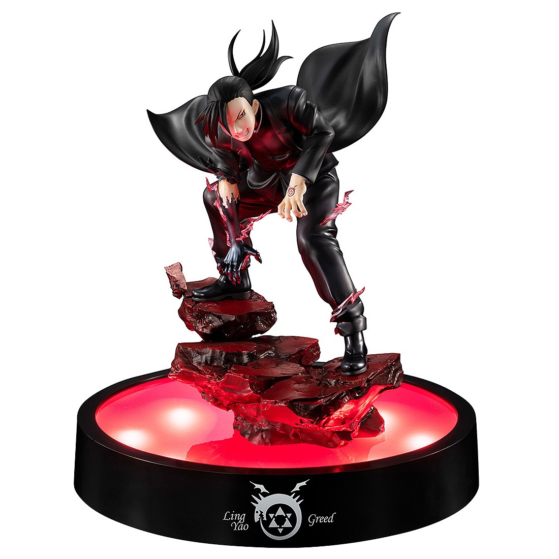 MegaHouse Fullmetal Alchemist Precious G.E.M. Greed Lin Yao Figure With LED Base Stand (black)