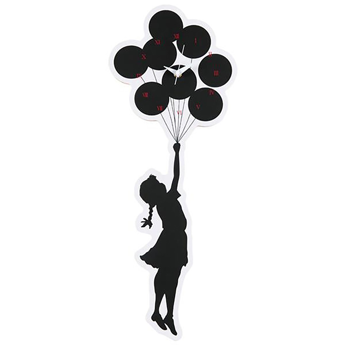 Medicom x Karimoku x SYNC Brandalism Flying Balloons Girl 2nd Made Wall  Clock (black)