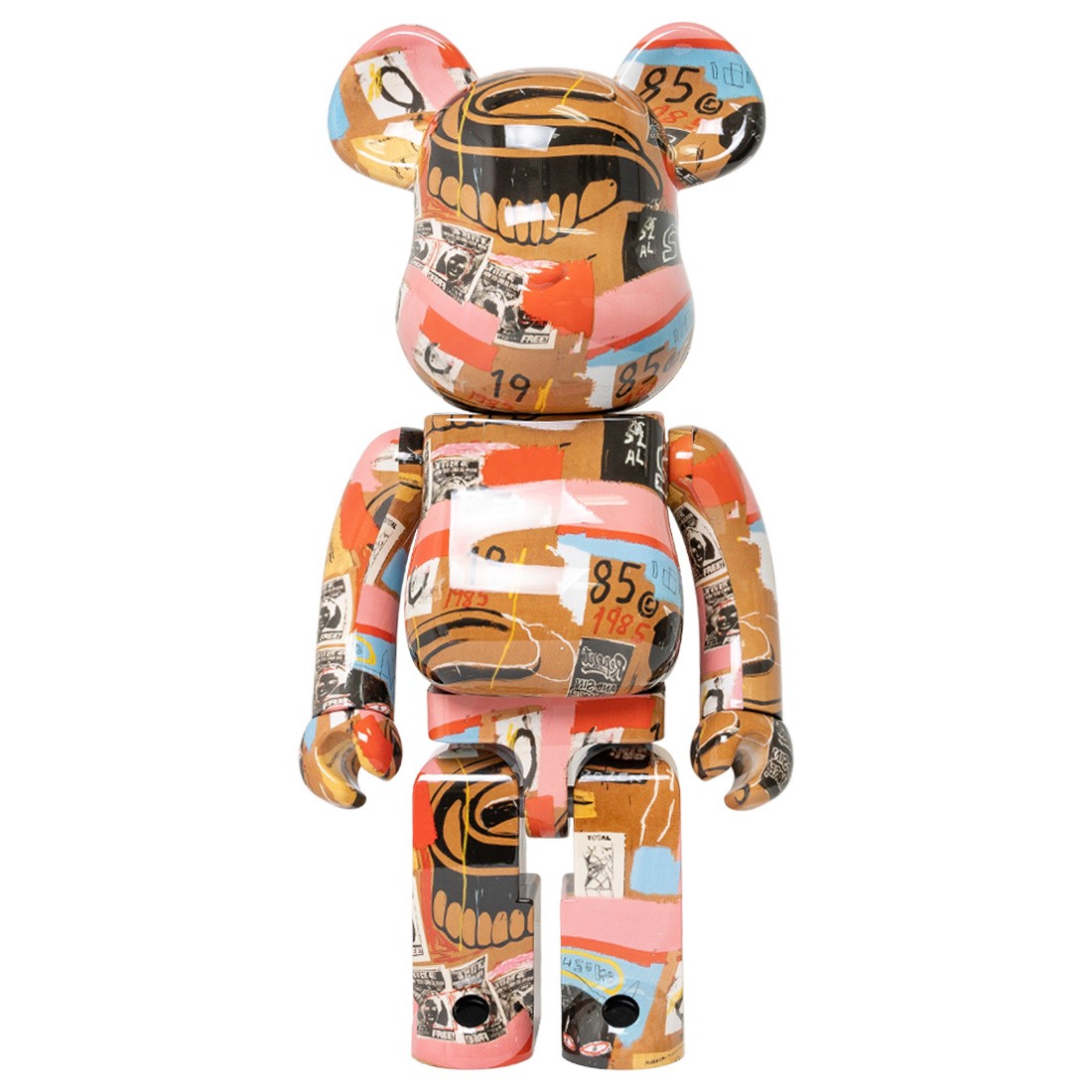 Medicom Andy Warhol x Jean-Michel Basquiat #2 1000% Bearbrick Figure (brown)