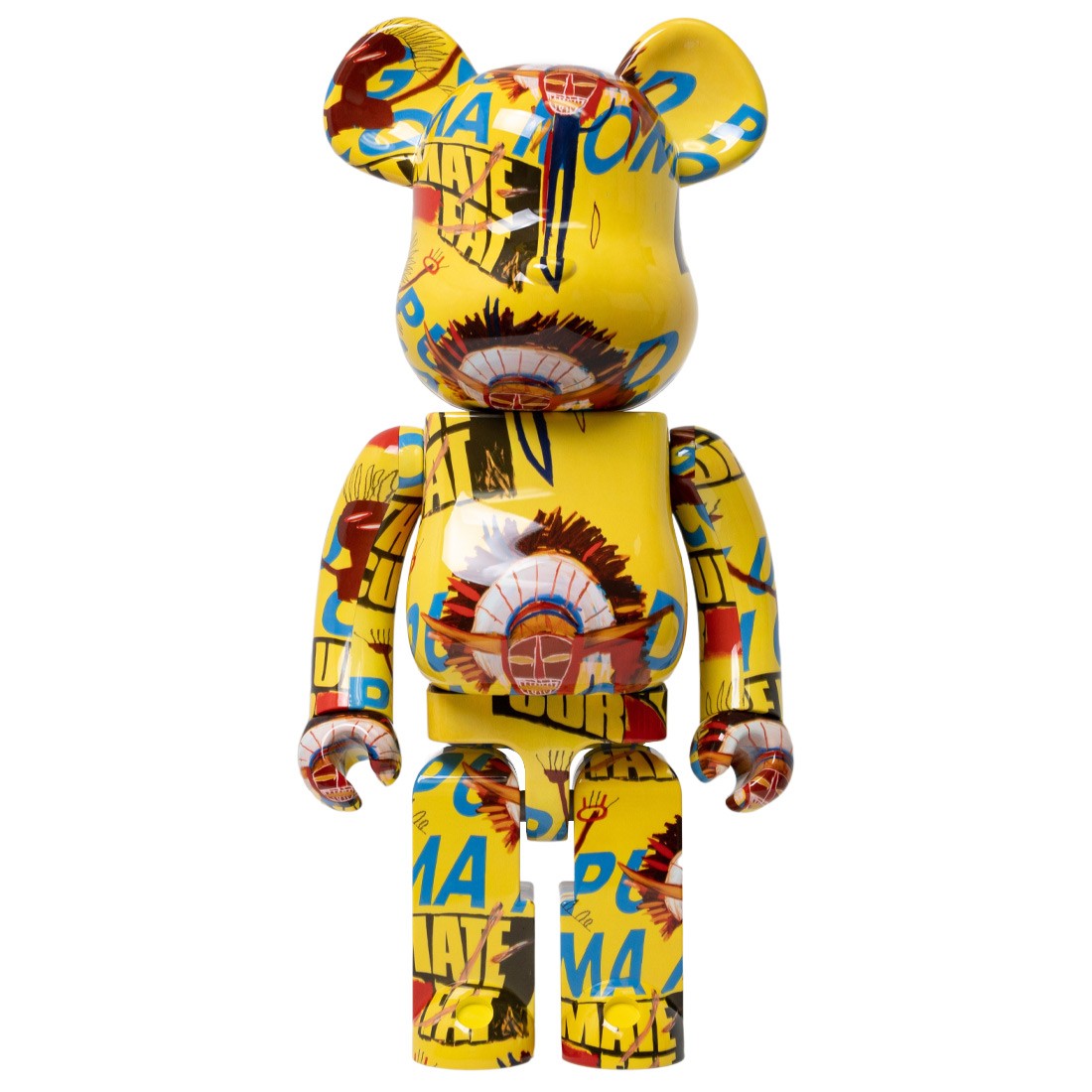 Medicom Andy Warhol x Jean-Michel Basquiat #3 1000% Bearbrick Figure  (yellow)