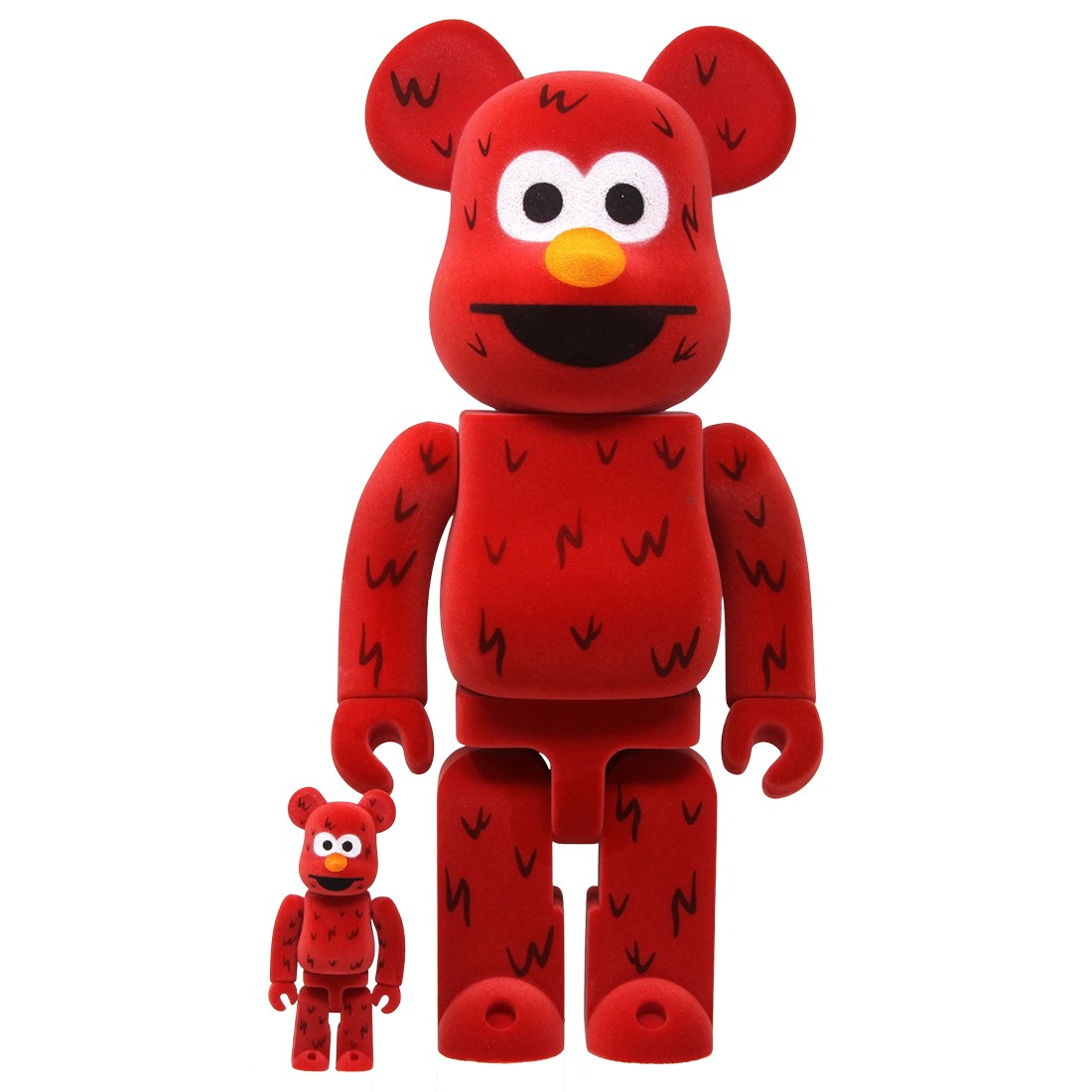 Medicom Bearbrick Elmo Flocky Ver. 100% 400% Figure (red)