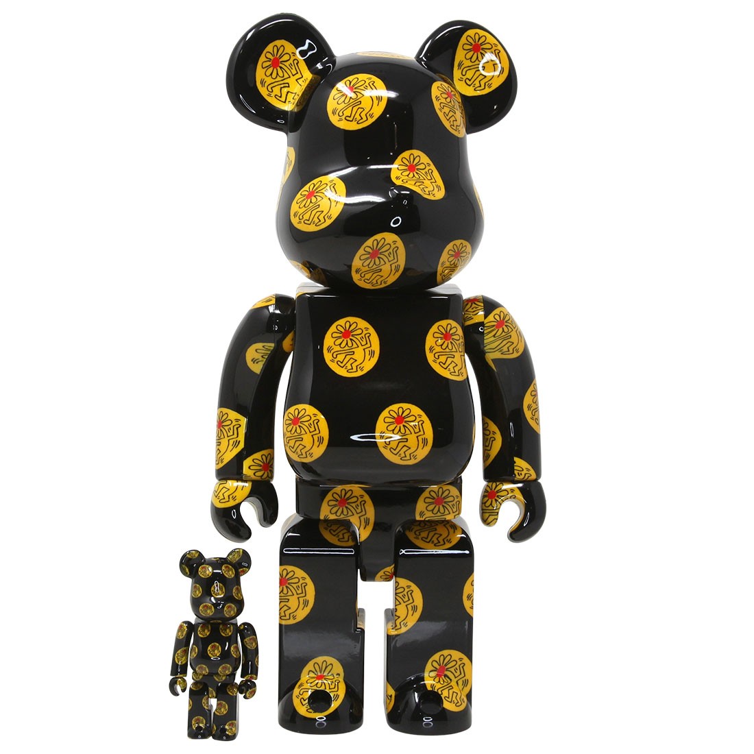 Medicom Bearbrick Keith Haring 12th Ver. 100% 400% Figure Set (black)