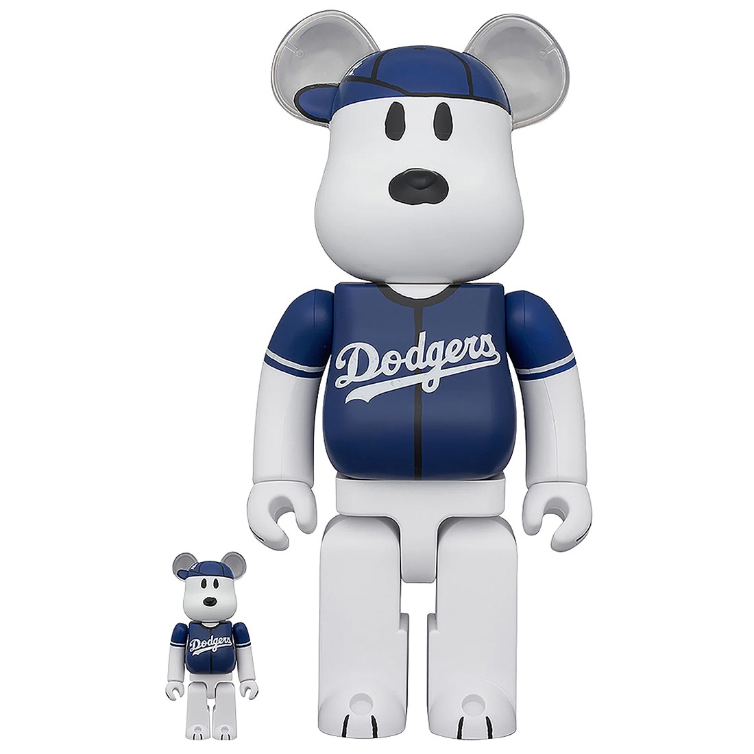 Medicom Bearbrick MLB x Peanuts Snoopy (Los Angeles Dodgers) 100% 400% Figure (blue / white)