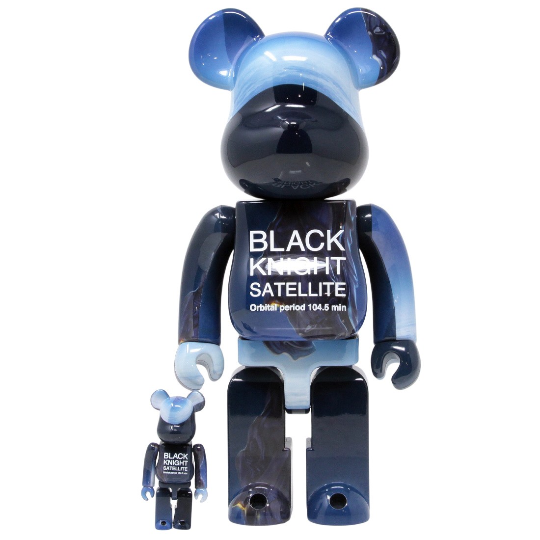Medicom Black Knight Satellite 100% 400% Bearbrick Figure Set black