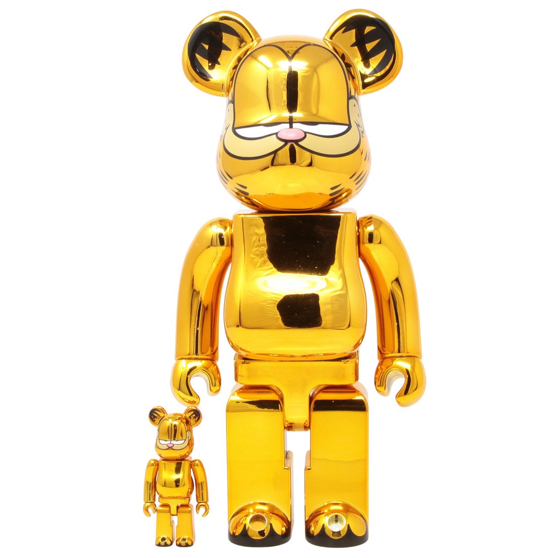 Medicom Garfield Gold Chrome Ver. 100% 400% Bearbrick Figure Set gold